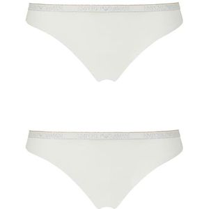 EMPORIO ARMANI Braziliaanse slip voor dames, 2-pack, wit/wit, S, wit/wit, S