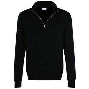 Seidensticker Herentrui - regular fit - pullover - sweatshirt - lange mouwen - 100% katoen, donkerblauw, XL