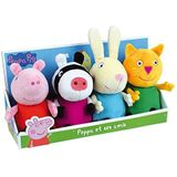 Jemini Pig 024248 Pluche set met sieradenset, 17 cm, Peppa et Sseine Friends Zoe Zebre, Rebecca Lapin of Candy Chat,