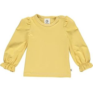 Müsli by Green Cotton Cozy Me Frill L/S T Baby T-shirt voor meisjes en meisjes, Yellow Moon, 98