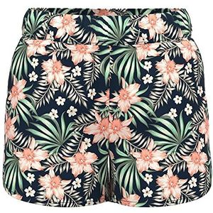 NAME IT MINI Gebloemde Short NMFVINAYA van Gerecycled Polyester Donkerblauw/Groen/Zalm