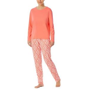Schiesser Dames Pyjama Lange Broek Lange Mouwen Modern Nightwear Pyjamaset, Perzik_182544, 36, Perzik 182544, 36