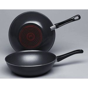 Karl Kruger Nostalgia Series wokpan, 28 cm, roestvrij staal, zwart, 30 x 28 x 30 cm