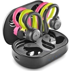 Sporthoofdtelefoon Bluetooth 5.3 TWS - 3 siliconen beugels - handsfree - looptijd tot 10 uur - IPX7 weerstand - ideaal voor outdoor-activiteiten