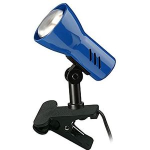 Briloner Leuchten Klemlamp draai- en zwenkbaar, klemlamp met snoerschakelaar, blauw, 40W, metaal, 40 W 2794-010P