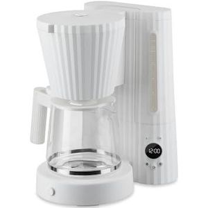 Alessi Plissé MDL14 W Koffiezetapparaat voor filterkoffie, ontwerp met automatische startfunctie, van thermoplastisch hars, eurostekker, 1100 W, 150 cl, wit