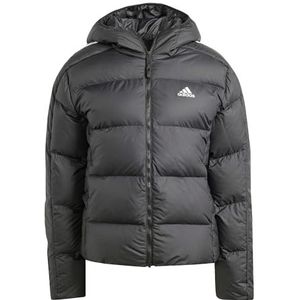 Adidas Dames Essentials 3-Stripes Mid Hooded Down Jacket, Zwart