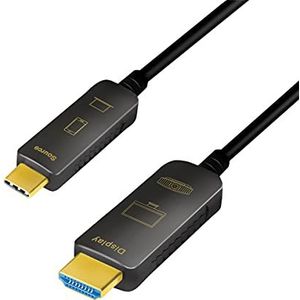 LogiLink CUF0100 - USB 3.2 Gen 2 Type-C naar HDMI aansluitkabel AOC (actieve optische kabel), 4K/60 Hz, zwart, 10 m