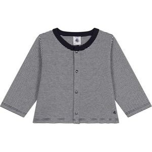 Petit Bateau Gebreid babyvest voor, blauw/wit, 3 Jaar