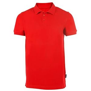 HRM Heren Zware Stretch Polo, Rood, Maat M I Premium Heren Poloshirt Gemaakt van 95% Katoen & 5% Elastaan I Basic Polo Shirt Wasbaar tot 40°C I Hoge Kwaliteit & Duurzame Herenkleding