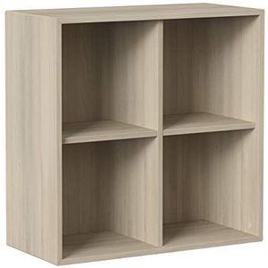 Iconico Home QBE Wandkubus 4 vakken per dag, ingang, woonkamer, slaapkamer, tienerkamer, werkkamer, 75 x 35 x 75 cm (h x b), eiken