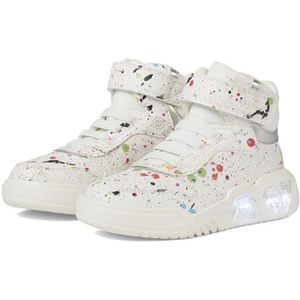 Geox Meisjes J Illuminus Girl Sneaker, White Multicolor, 27 EU