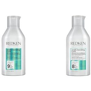 Redken, Routine Voor Krullend Haar, Set van Shampoo en Conditioner, Hydrateert en Herstelt De Veerkracht Van Krullen, Versterkt Verzwakte Verbindingen Van het Haar, Acidic Bonding Curls