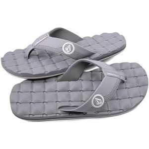 Volcom Heren fauteuil sandaal Flip Flop, Licht Grijs-nieuw, 7