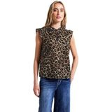 Street One - Dames Linnen Mix Leo Blouse - Zwart