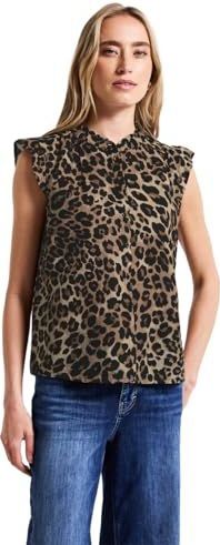 Street One - Dames Linnen Mix Leo Blouse - Zwart