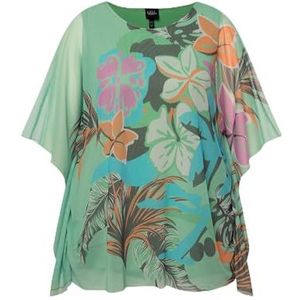 Ulla Popken - Blouseshirt - Pastelgroen - Bloemenprint