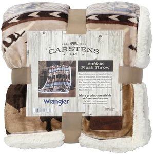 Carstens, Inc. Sprei deken, fleece imitatiebont, Buffalo, Large 54"" x 68