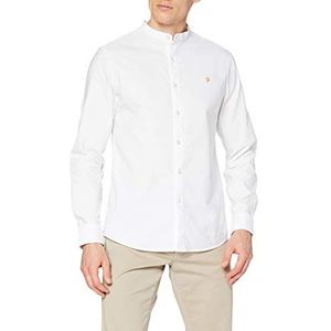 Farah Brewer Slim Fit Oxford overhemd van katoen voor heren, Wit, XL