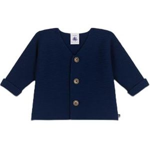 Petit Bateau Pullover Cardigan Unisex Kinderen, Blauw, 6 Maanden