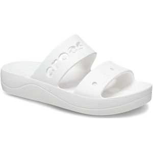 Crocs Baya Plateau Sandaal Klomp voor dames, Wit, 39/40 EU