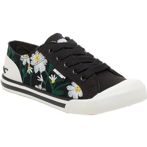 Rocket Dog Jazzin Pluche Foam Comfort Sneaker, Zwart/Wit, 36 EU