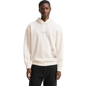 TOM TAILOR DENIM - Sweatshirt - Beige - Capuchon - Losse Pasvorm