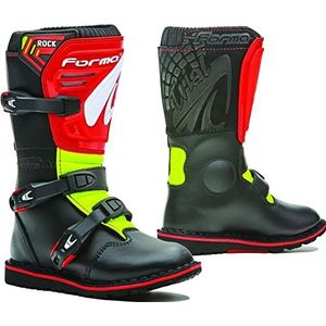 Forma Motorlaarzen Trial kinderen en junior, rok, zwart/rood/geel fluo T39