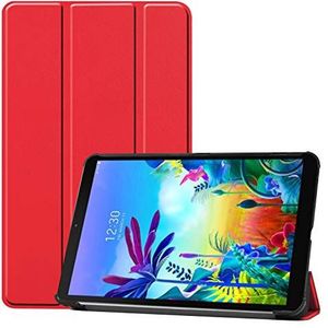 iWINTOP G Pad 5 10.1 hoesje, Smart Case Trifold Stand Slim Lichtgewicht Case Cover voor LG G Pad 5 10,1 inch Tablet 2022 Release, Model: LM-T600L, T600L Rood