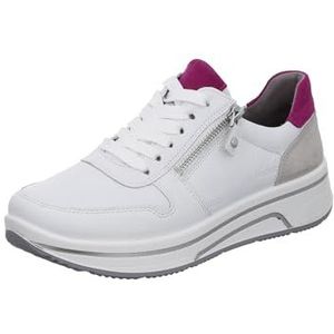ARA Sapporo Sneakers voor dames, wit, roze, pebble, 37,5 EU breed, Wit Pink Pebble, 37.5 EU Breed