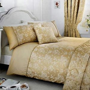 Serene - Jasmin – onderhoudsvriendelijke dekbedovertrekset | Super King size bed | champagne-gouden beddengoed