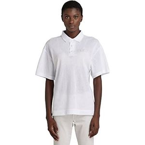 G-STAR RAW Dames Mesh Loose Polo T-Shirt, Wit (White C810-110), XS