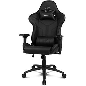 DRIFT Gaming Chair DR350 -DR350BK - Professionele Gaming Chair, kunstleer, 4D armleuningen, geruisloze wielen, klasse 4 zuiger, kantelbaar, lumbaal/cervicaal kussen, zwart/rood