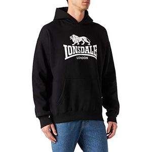 Lonsdale Heren Kilnsey Sweatshirt met capuchon, zwart/wit, L