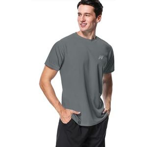 MeetHoo Rashguard UPF 50+ UV-shirt voor heren, UV-bescherming, zwemshirt met korte mouwen, voor surfen, zwemmen, hardlopen