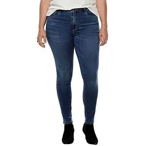 ONLY CARMAKOMA Women Skinny Jeans Plus Big Size | Curvy High Waist Denim | Stretch Pants Trousers, Colour:Blue, Size:52W / 32L