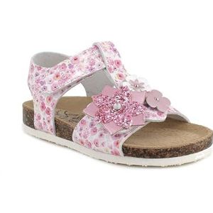 Primigi Birkenstock platte sandalen voor meisjes, wit-roze, 26 EU, Wit Roze, 26 EU