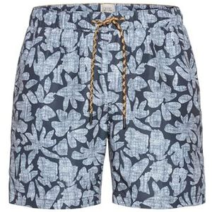 camel active Heren Shorts Beach Cargo met print zwembroek, nachtblauw, S