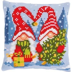 Vervaco Croix Gnomes de Noël Coussin au point Kit