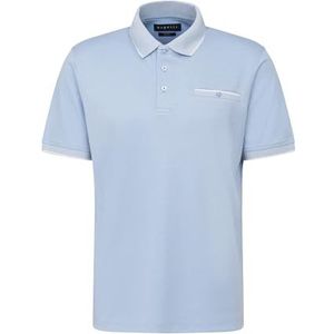bugatti Poloshirt voor heren, borstzak, korte mouwen, moderne pasvorm, 330-blauwgrijs, L