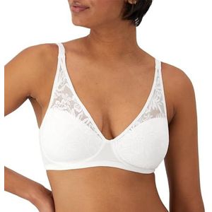 Bali Women's Breathe Modal T-Shirt, Breathable Wireless, Full-Coverage Convertible Bra, White