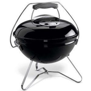 Weber Smokey Joe Houtskoolbarbecue, 37 Centimeter | Draagbare Barbecue Met Deksel En Poten Van Verguld Staal | Compacte, Vrijstaande Outdoor Oven En Kookplaat - Zwart (1111004)