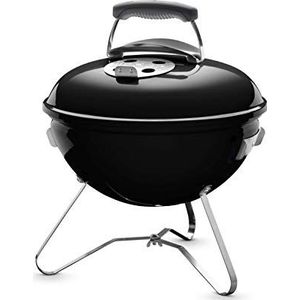 Weber Smokey Joe Houtskoolbarbecue, 37 Centimeter | Draagbare Barbecue Met Deksel En Poten Van Verguld Staal | Compacte, Vrijstaande Outdoor Oven En Kookplaat - Zwart (1111004)