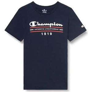 Champion Legacy Graphic Shop B - Authentic S/S Crewneck T-shirt, marineblauw, 13-14 jaar kinderen en jongeren SS24, Navy Blauw, 13-14 jaar