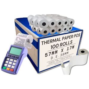 POS-rollen 50 mm x 17 m voor kassaregistratoren - thermisch papier - diameter 38 mm - Made in Italy (100 rollen)