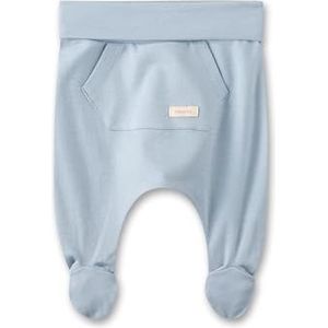 Sanetta Newborn broek voor jongens, interlock met voet, 100% biologisch katoen, blauw, 44