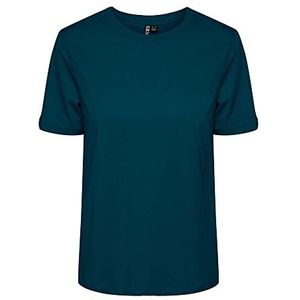PIECES Pcria Ss Fold Up Solid Tee Noos Bc T-shirt voor dames, reflecterende vijver, XL