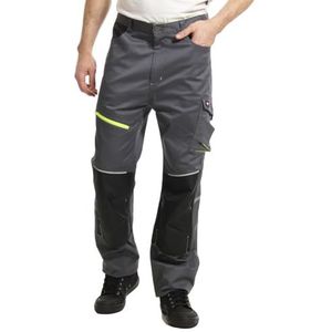 Lee Cooper Workwear LCPNT246 Heren Hi Vis Reflecterende Detail Multi Pocket Stretch Holster Pocket Cargo Werk Broek, Grijs/Zwart, 32W (31"" Reg Been), Grijs/Zwart, 32W x 31L