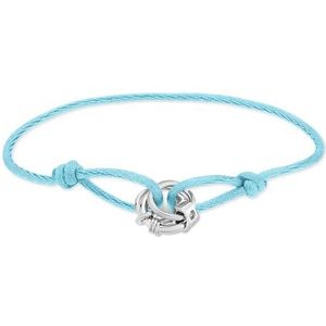 Liebeskind Berlin Dames Stoffen Armband LJ-1797-B-21 met roestvrij stalen hangers in zilver