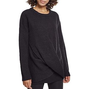 Urban Classics Dames Dames Dames Wrapped Sweater Sweatshirt, zwart (Black 00007), S